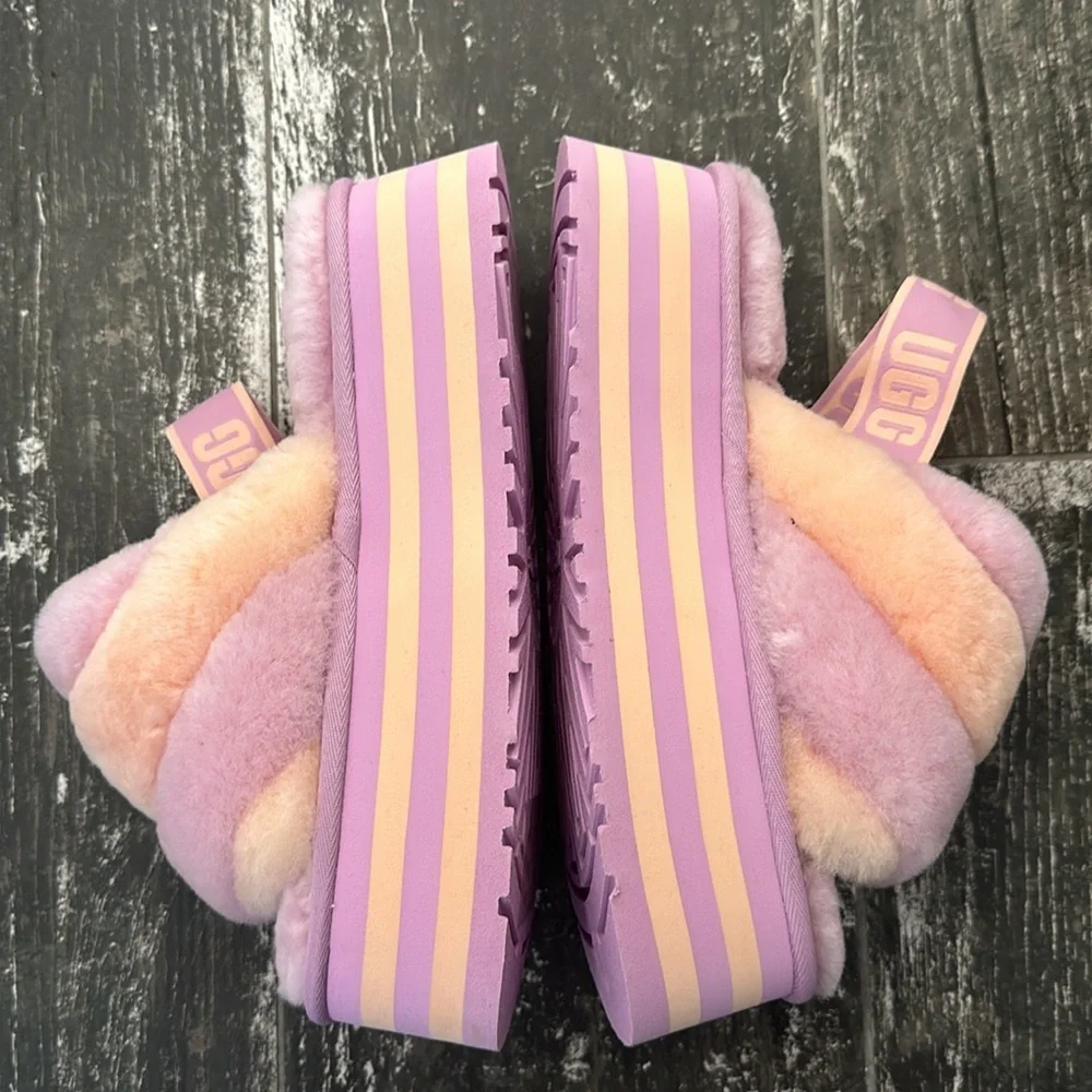 UGG Women's Disco Stripe Slippers Platform Slide Sandals - Picture 3 of 5